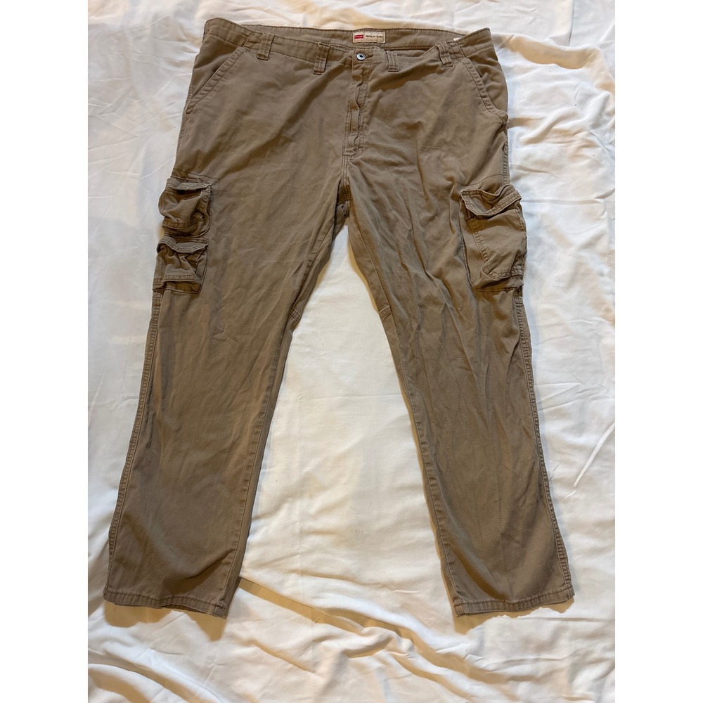 Wrangler Cargo Pants Mens 44x30 Khaki Excellent Regular Taper Trousers